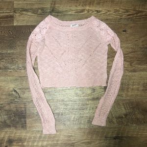 Pink Knit Cropped Sweater